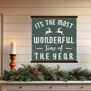 Its The Most Wonderful Time Of The Year Sign |Christmas Mantel Decor|Simple Holiday Decor Large Christmas Sign|Seasonal Decor Christmas Sign