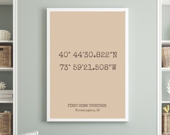 GPS Coordinates Sign: Personalized First Met Location Wall Art