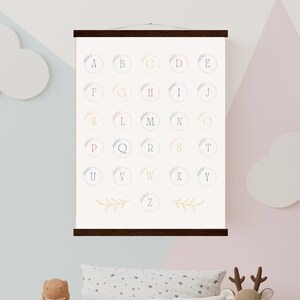 Wildflower Alphabet | Woodland Alphabet Poster | ABC Wall Art | Alphabet Tapestry | Floral Alphabet | English Alphabet | Baby Girl Woodland