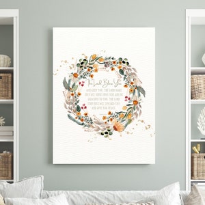 May The Lord Bless You And Keep You Scripture Canvas|Numbers 6 24 26 Sign|The Blessing Lyrics Wall Art| Song Lyric Art| Aaronic Blessing