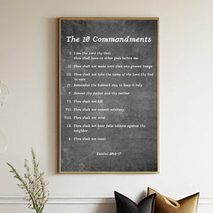 10 Commandments Poster| Exodus 20 Religious Artwork| Christianity Art Faith Printable | Modern Catholic Art Scripture Sign| Ten Commandments