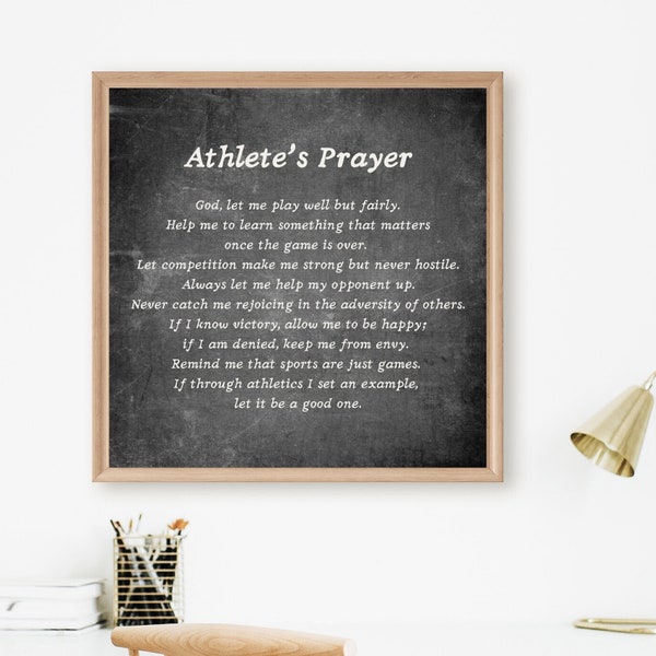 Athlete Poster Christian Sports | Prayer Poster | Christian Youth | Athlete Motivation  | Sports Graduation | Christian Teen|Football Prayer