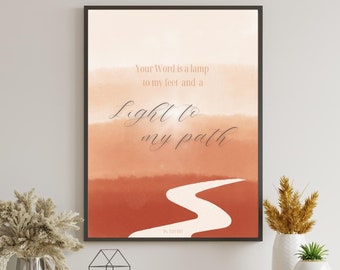 Psalm 119:105 Watercolor Scripture Art Print (Digital Download)