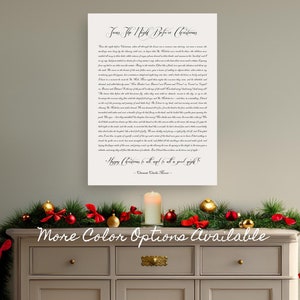 Twas The Night Before Christmas Poem Canvas Sign: Holiday Wall Decor
