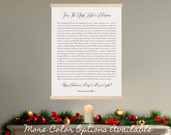Letrero con poema "Era la noche antes de Navidad": colgante de pared navideño