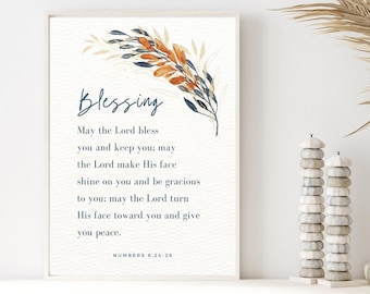 Aaronic Blessing Lyrics Wall Art | Numbers 6:24-26 (Digital Download)