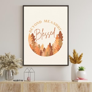 Signo bendito Hoja de otoño imprimible/Fe imprimible/Cartel de otoño /Casa de campo cristiana /Decoración de pared bendita /Signo simplemente bendito /Above Couch Art