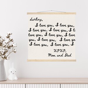 Darling te amo imprimir cartel de carta de amor personalizado / nota de amor / te amo signo / te amo más signo / signo de escritura a mano / carta manuscrita