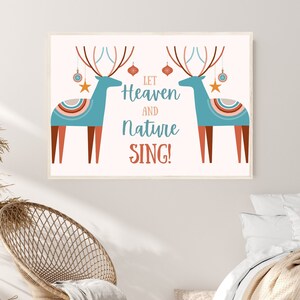 Joy To The World Scandi Christmas Holiday Wall Hanging |Joy Wall Art Large Christmas Sign |Nordic Christmas Holiday Mantel Decor|Xmas Poster