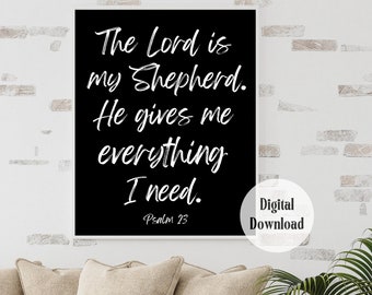 Psalm 23 Printable: Herr ist mein Hirte, Bauernhaus Schild (digitaler Download)