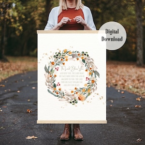 Moge de Heer je zegenen en houden Schriftteken gebed afdrukbaar|Nummers 6 24 26 teken|The Blessing Songtekst kunst aan de muur|Songtekst aanbiddingskunst