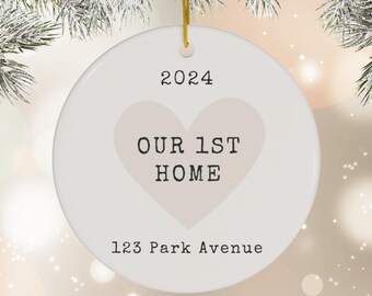 Personalized First Home Christmas Ornament: Porcelain Keepsake