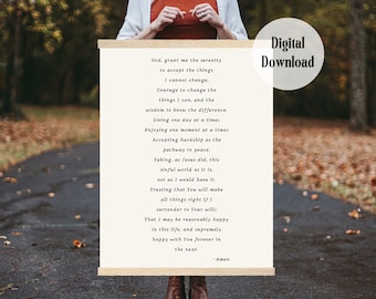 Serenity Prayer Printable Art | AA NA Gift (Digital Download)