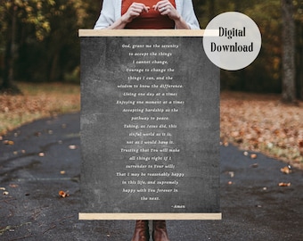 Serenity Prayer Printable | AA NA Recovery Gift (Digital Download)