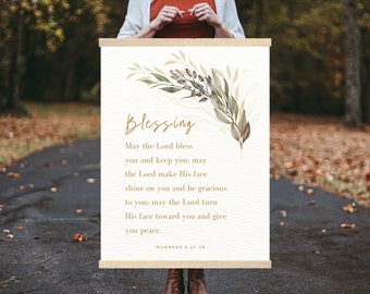 Aaronic Blessing Lyrics Wall Art | Scripture Poster