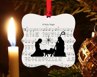 O Holy Night Nativity Ornament: Christmas Sheet Music, Religious Gift