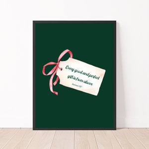 Christmas Scripture Holiday Wall Hanging | Christian Holiday Mantel Decor | James 1 17 Every Good And Perfect Gift Large Christmas Sign
