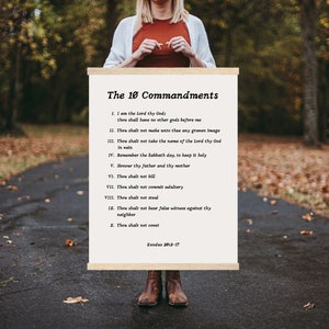 10 Commandments Text 10 Commandments Poster: Exodus 20 Scripture Sign - Etsy