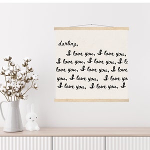 Querido te amo imprimir cartel de carta de amor / nota de amor / te amo signo / te amo más signo / signo de escritura a mano / carta manuscrita / signo de cuna