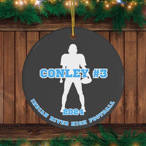 Personalized Football Player Ornament: Keepsake Gift