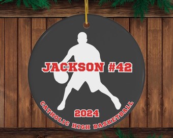 Personalized Basketball Ornament | Sports Player Christmas Gift