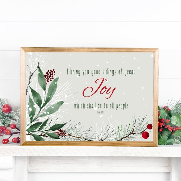 Joy Wall Art Holiday Wall Hanging | Christian Holiday Retro Holiday Decor | Christmas Scripture Large Christmas Sign | Holiday Mantel Decor