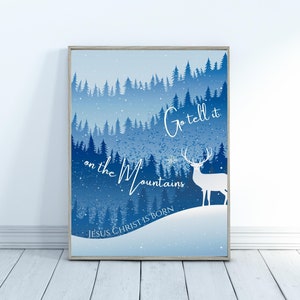 Nordic Christmas Large Christmas Sign|Christmas Carol Holiday Wall Hanging|Christian Holiday Mantel Decor|Nordic Style Winter Deer|Fair Isle