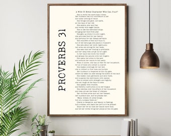 Proverbs 31 Women Faith Printable|Proverbs Wall Art |Mom Gift From Kids|Bible Verse Poster|Scripture Sign|Christian Farmhouse|Proverbs 31 10