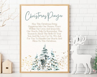 Christmas Prayer Printable| Large Christmas Sign| Holiday Wall Hanging| Large Farmhouse Sign|Xmas Poster|Christmas blessing|Christmas Banner