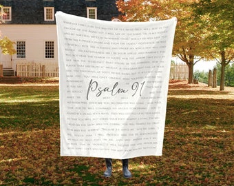 Psalm 91 Scripture Blanket: Christian Bible Verse Gift