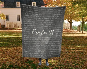 Psalm 91 Scripture Blanket: Christian Bible Verse Gift