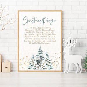 Oración navideña imprimible/ Letrero navideño grande/ Colgante de pared navideño/ Letrero de granja grande/ Póster navideño/ Bendición navideña/ Banner navideño