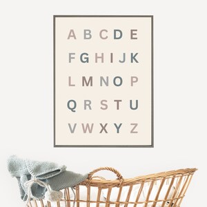 Alphabet Poster |ABC Wall Art| Alphabet Nursery Art| Scandinavian Nursery|ABC Wall Hanging|English Alphabet|Preschool Wall Art|Alphabet Sign