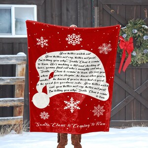 Santa Claus Is Coming To Town Blanket: Christmas Movie Night Snuggle Blanket