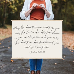 Numbers 6 24 26 Sign The Blessing Lyrics Wall Art | May The Lord Bless You And Keep You Large Scripture Sign| Aaronic Blessing Prayer Poster