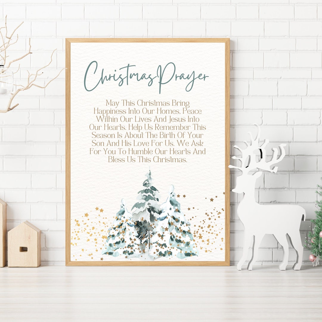 Christmas Prayer Printable Large Christmas Sign Holiday Wall Hanging ...