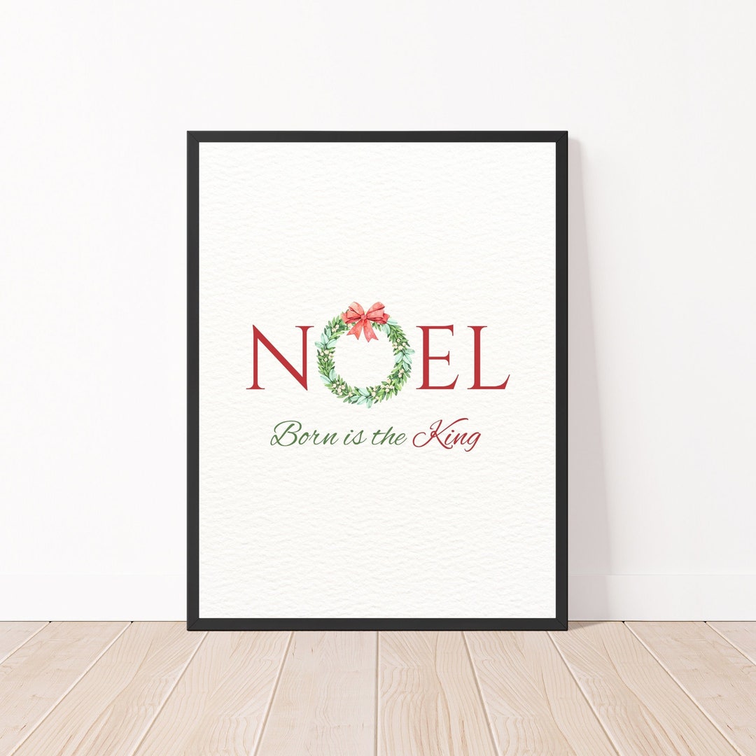 NOEL Holiday Wall Hanging Christian Holiday Large Christmas Sign Noel Letters Xmas Poster