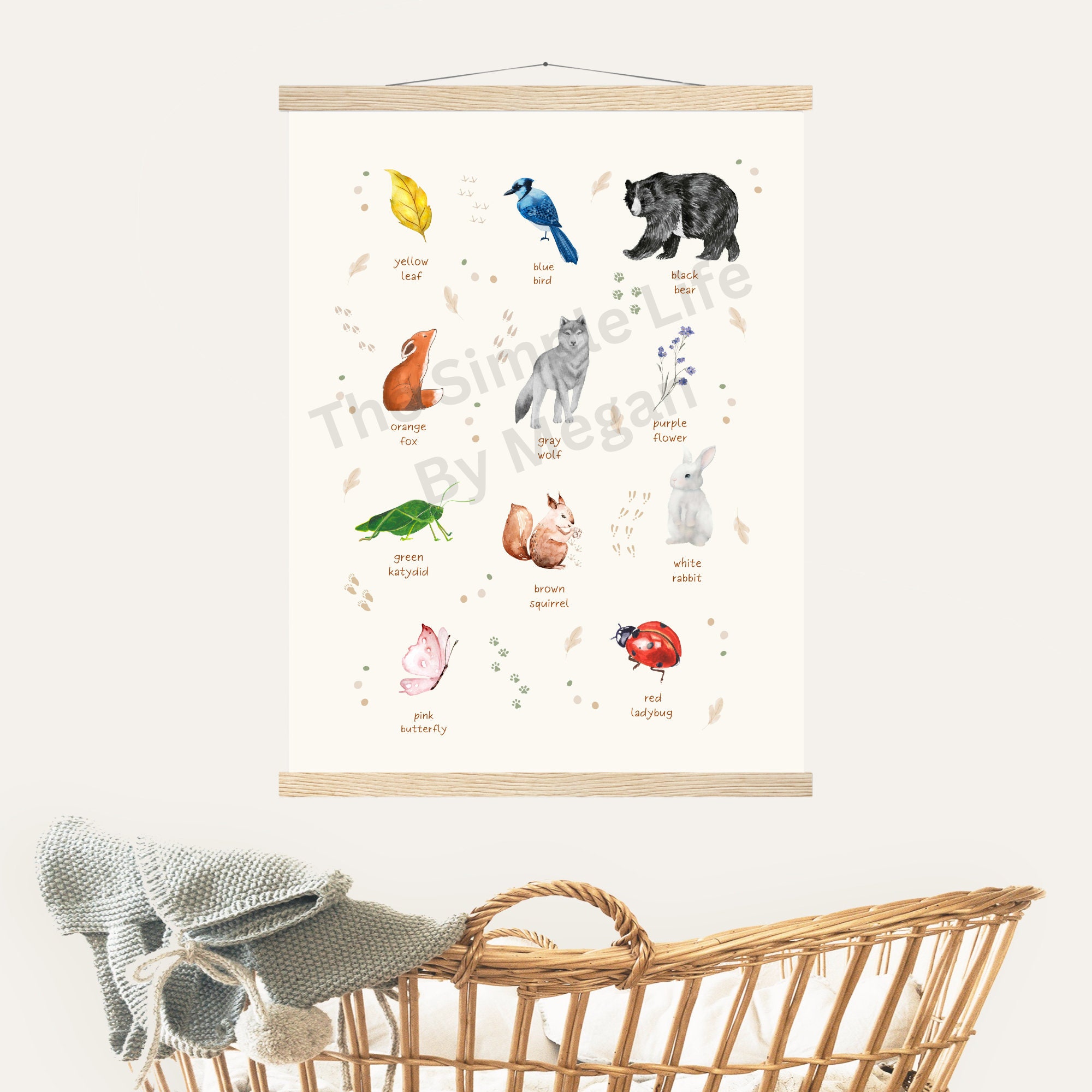 Color Chart Poster Woodland Themeprimary Colors Woodland