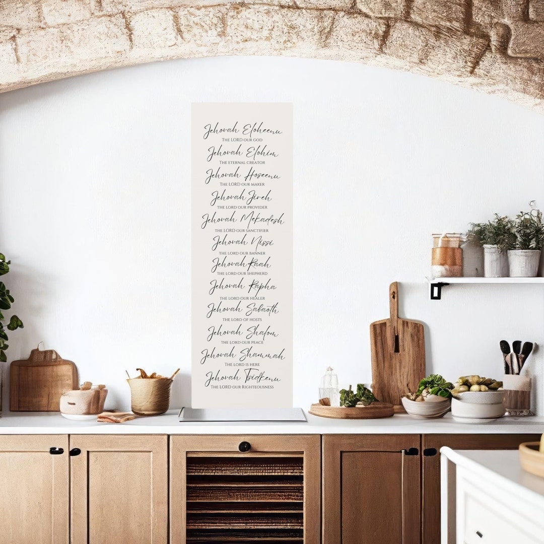 Names of God Christian Canvas Wall Art | Names of Jesus | Hebrew Names ...