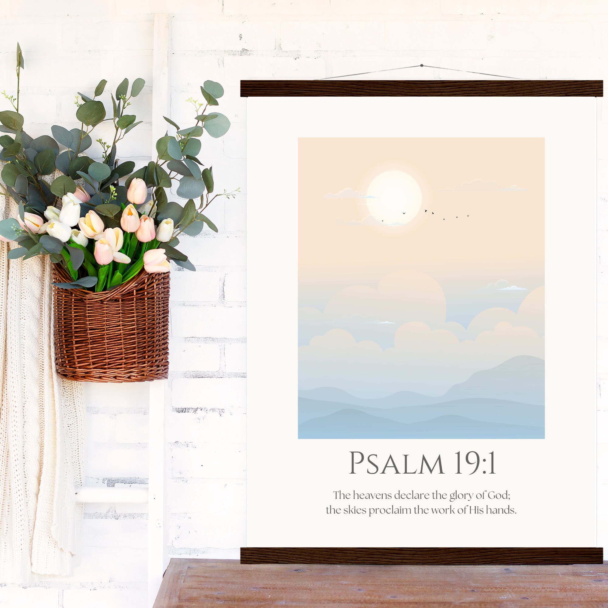 Scripture 19 Psalm 19:1 Scripture Sign | Boho Mountain Christian Art - Etsy