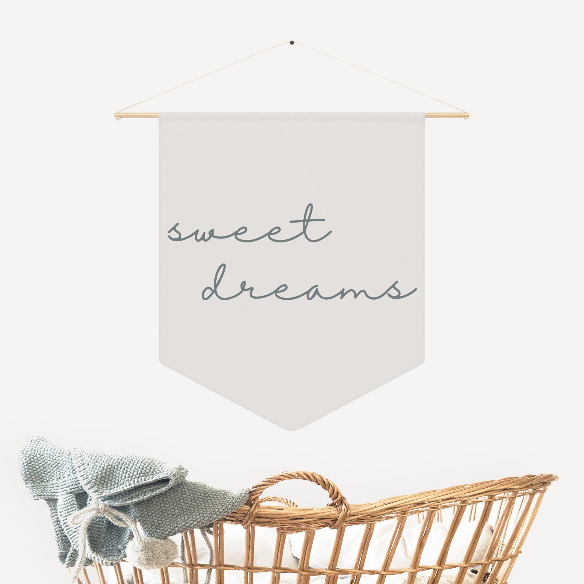 Sweet Dreams Nursery Banner | Simple Nursery Artwork Crib Sign |Baby Room Decoration |Above Crib Decor |Nursery Tapestry |Over Bed Wall Art