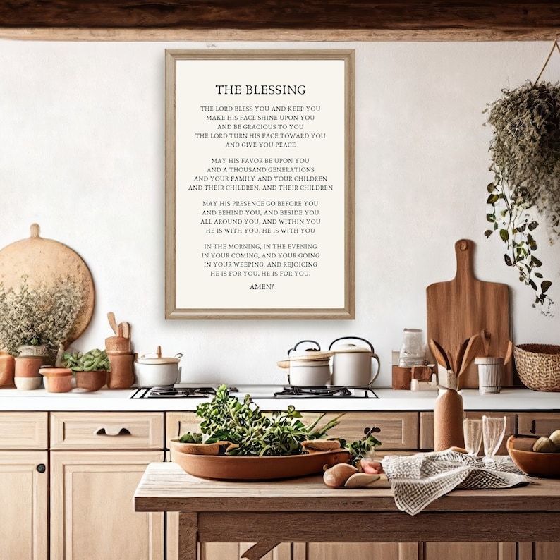 The Blessing Lyrics Wall Art | May the Lord Bless You and Keep You ...
