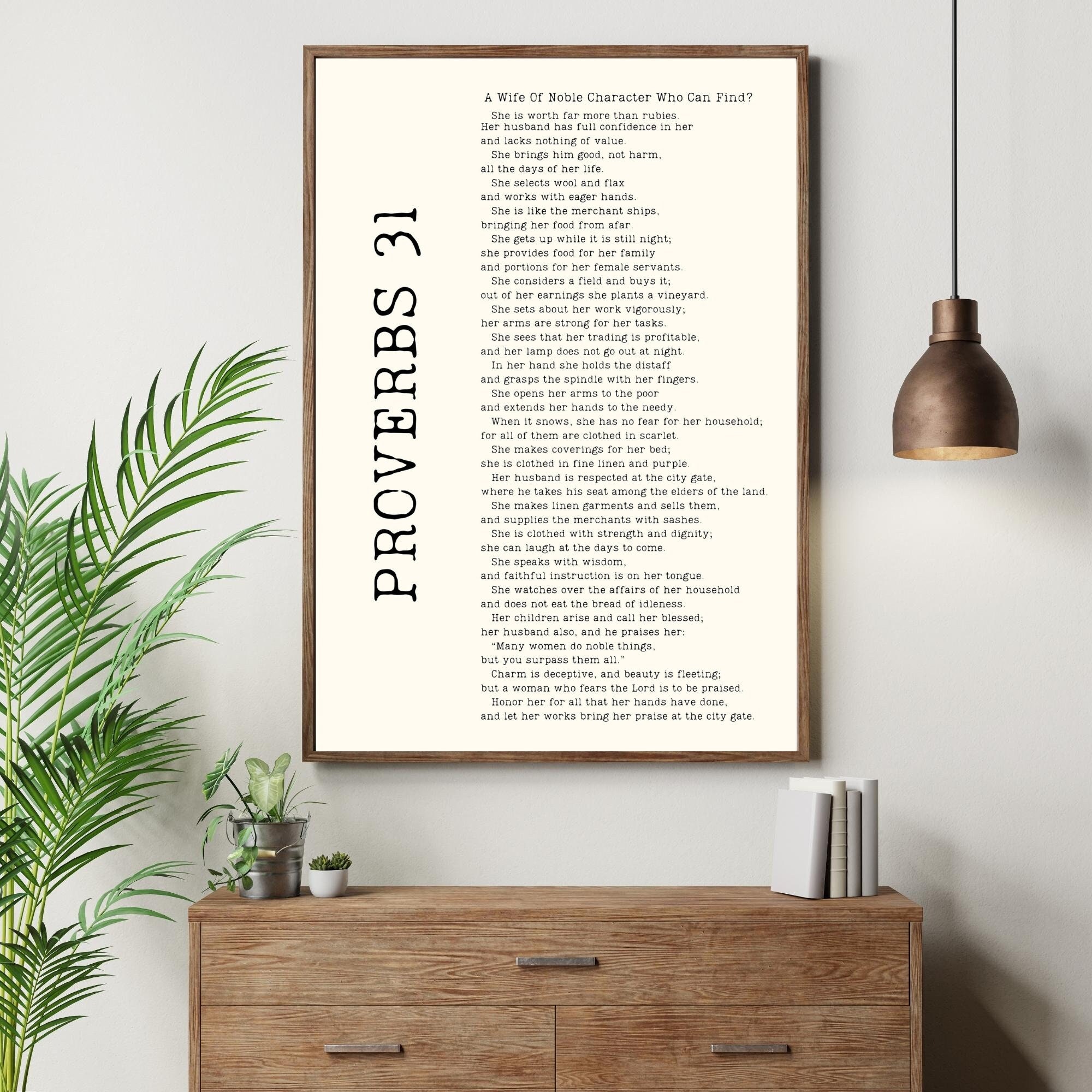 Afdrukbare vrouw Spreuken 31: christelijke schriftkunst (digitale download)