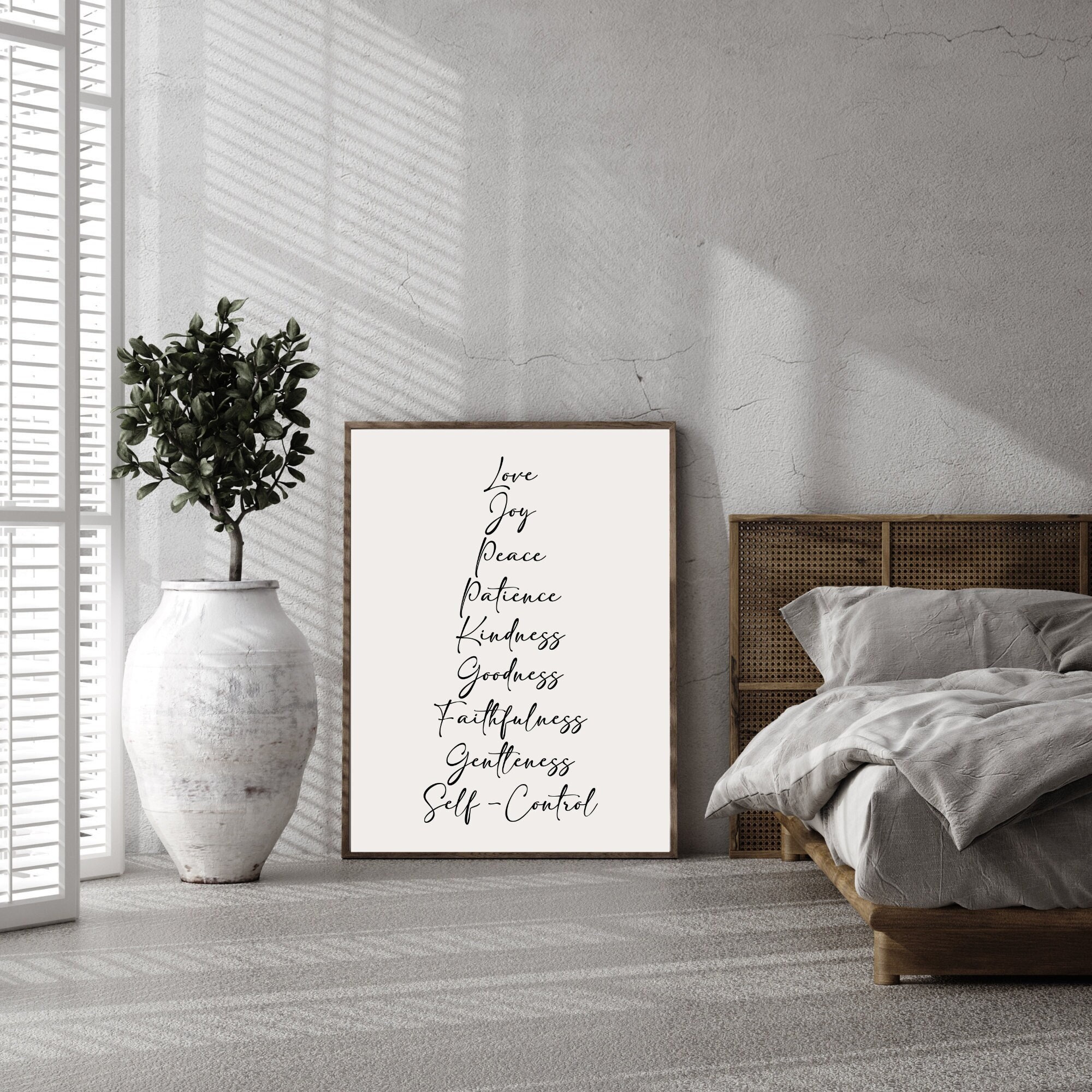 Fruits Of The Spirit Galatians 5 22 23 Christian Poster | Scripture Word Art | Holy Spirit | Bible Verse Poster | Large Farmhouse Sign