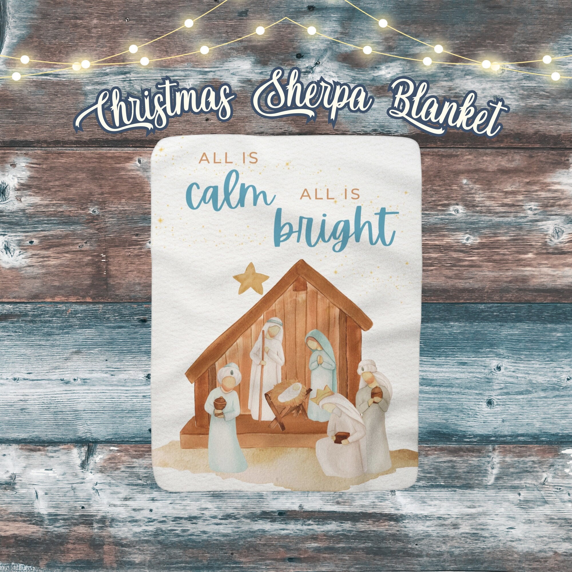 Silent Night Holiday Baby Blanket Baby Jesus Sherpa Blanket - Etsy