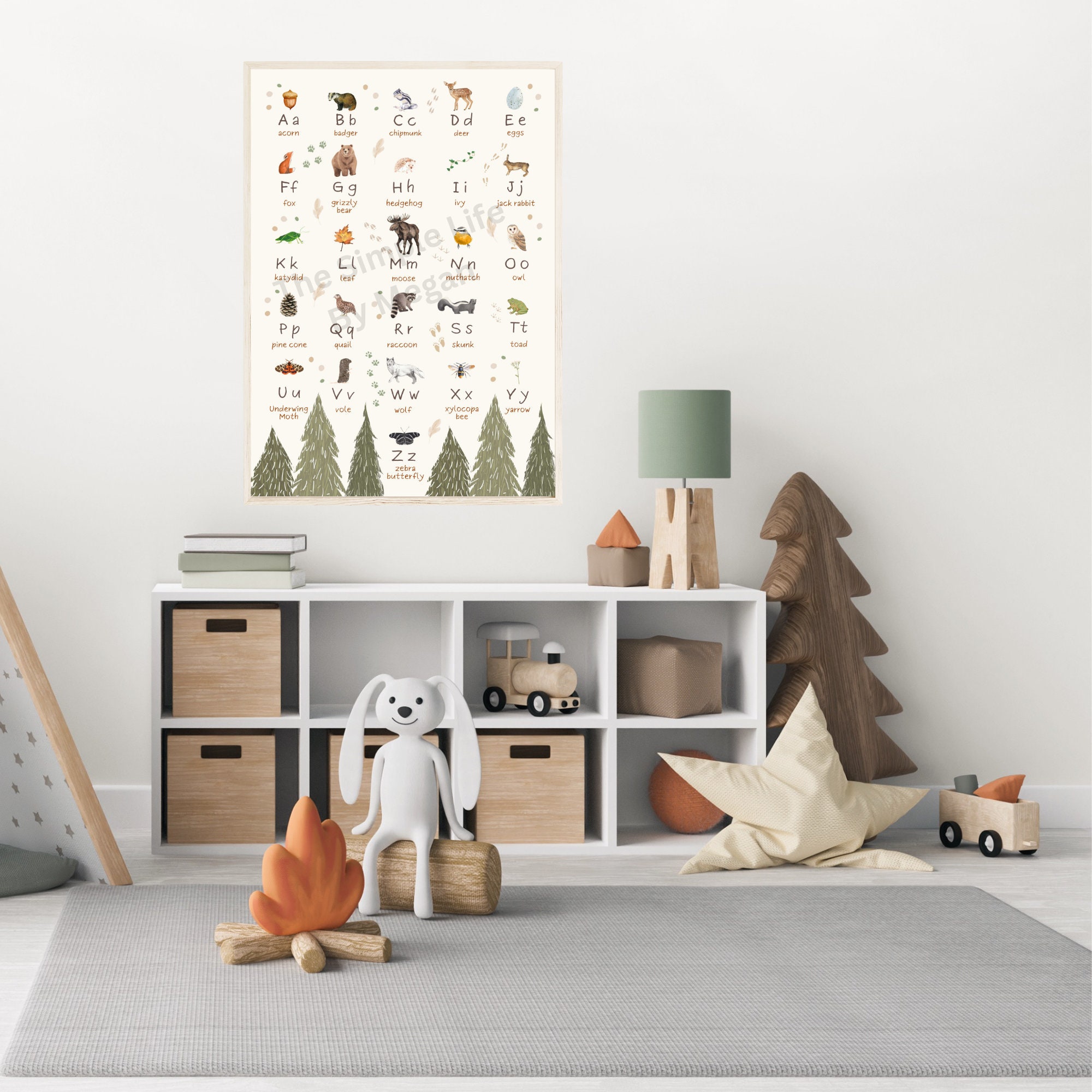 Woodland Animal Alphabet Poster: Educational Nursery Wall Art - Etsy