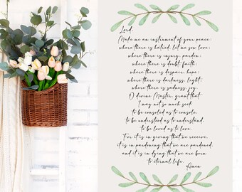 St. Francis Prayer Poster: Catholic Farmhouse Art