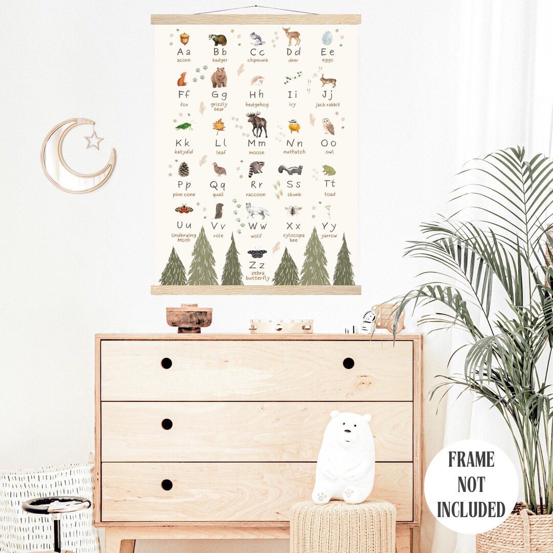 Woodland Animal Alphabet Poster: Educational Nursery Wall Art - Etsy