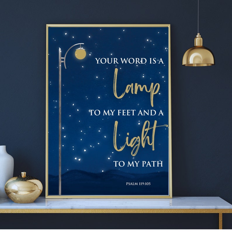 Psalm Printable Your Word is A Lamp Psalm 119 105 psalms Wall - Etsy