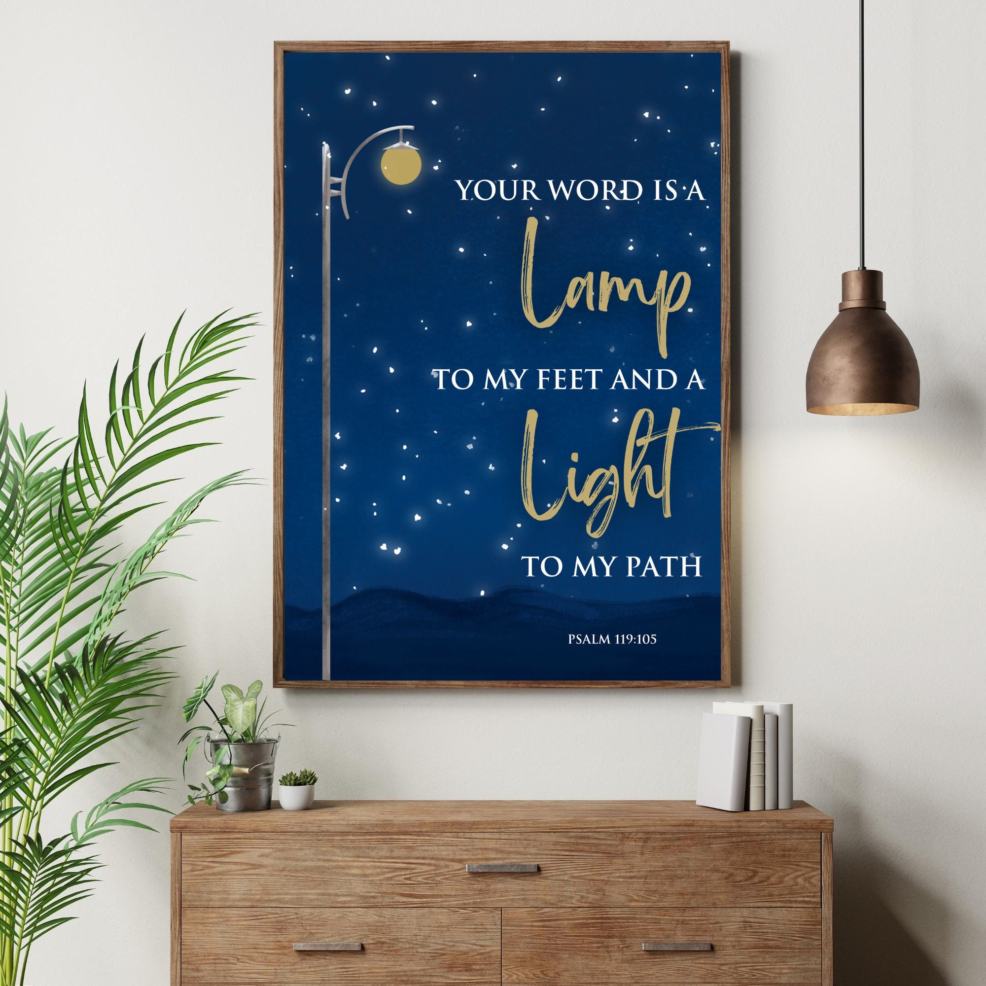 Psalm Printable Your Word is A Lamp Psalm 119 105 |psalms Wall Art ...
